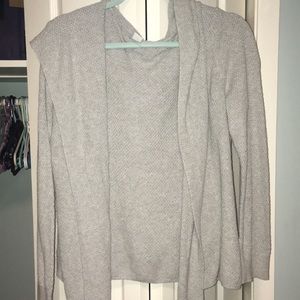 Light gray sweater jacket 100% cotton